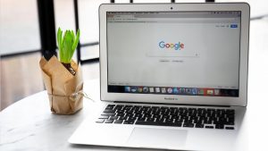 Laptop Displaying The Google Homepage