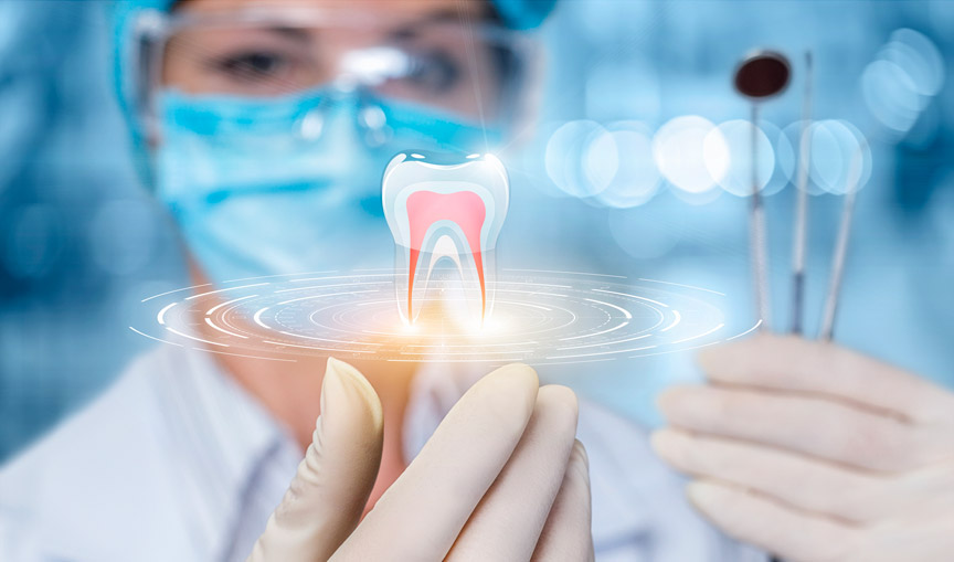 Dentist Holding A Glowing Tooth Intelligence