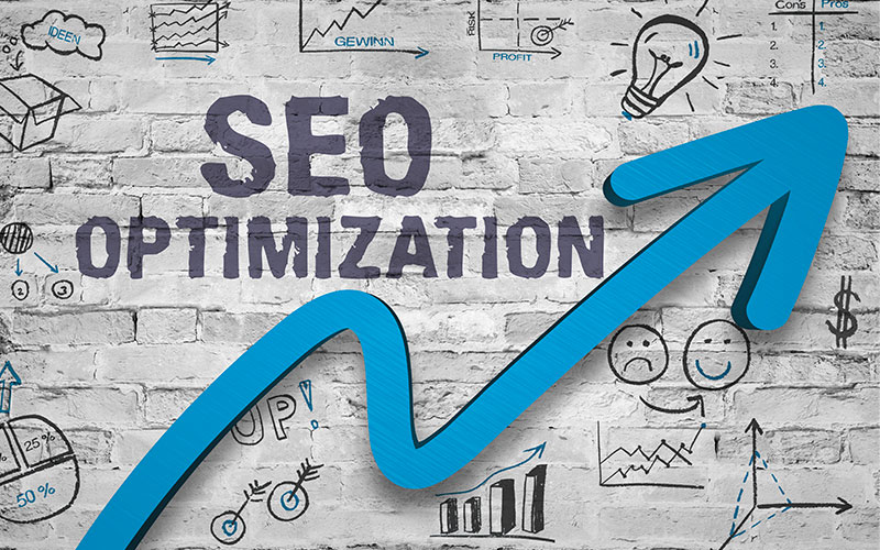 SEO Optimization Arrow On A Brick Wall