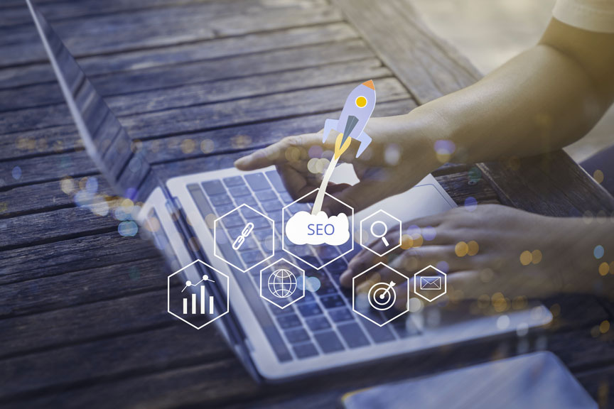 Person Exploring SEO Strategy