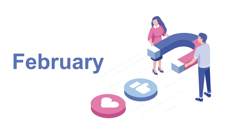 February Social Media Illustration