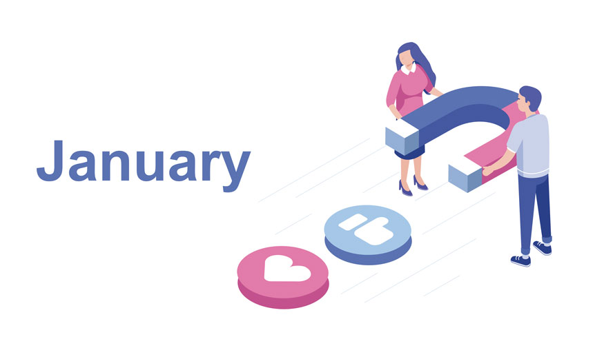 January Social Media Illustration