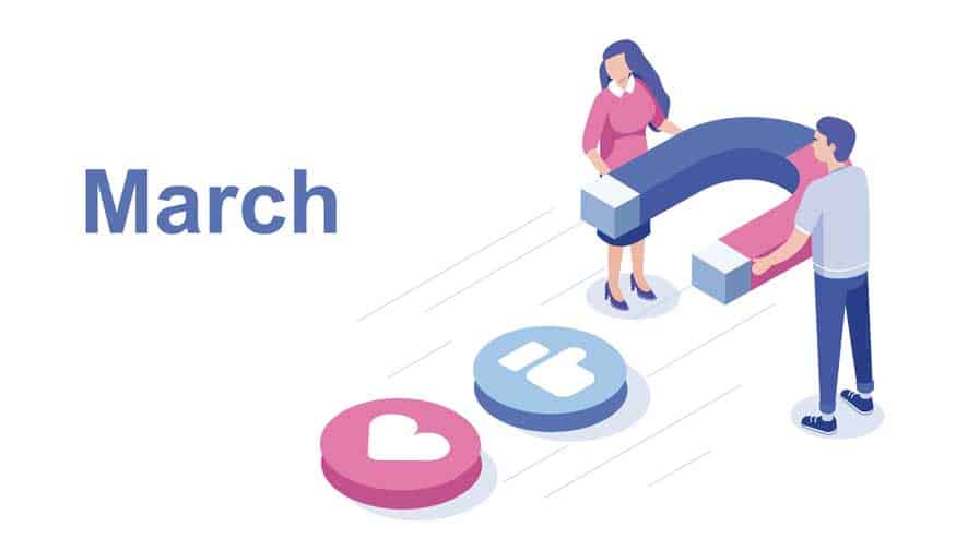 March Social Media Illustration
