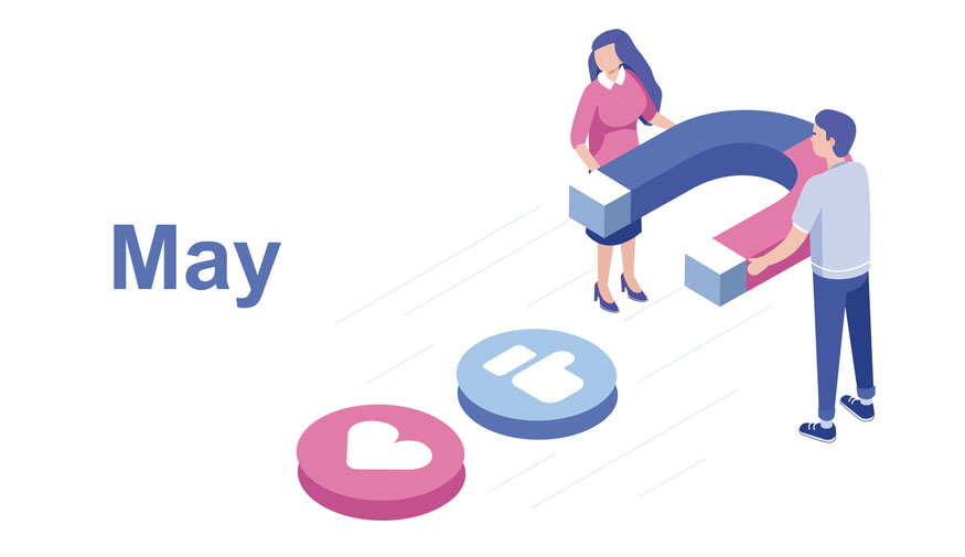 May Social Media Illustration