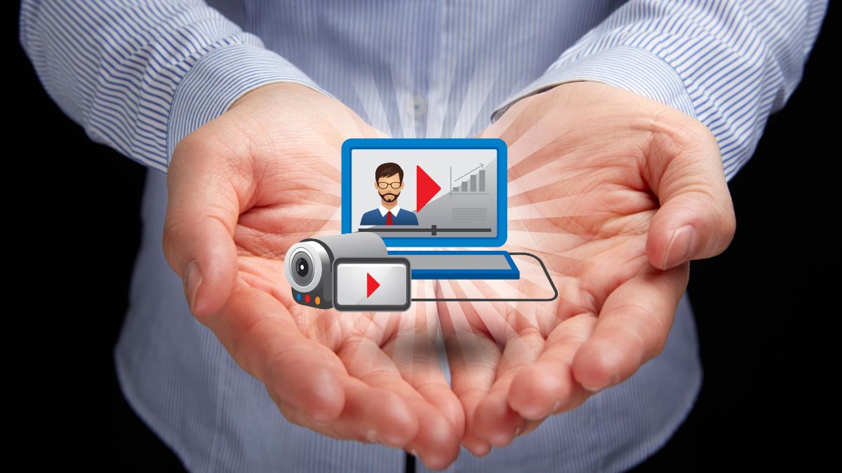Hands Holding A Digital Video Camera Icon