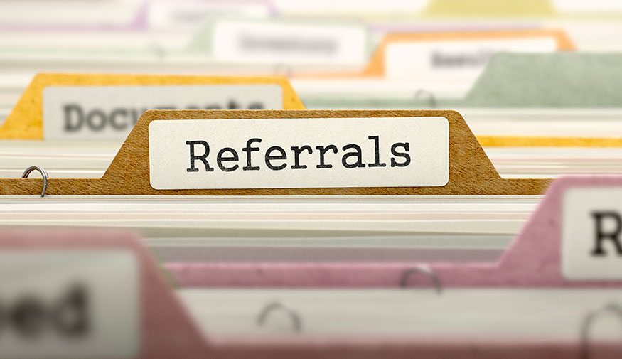 File Folder Labeled Referrals