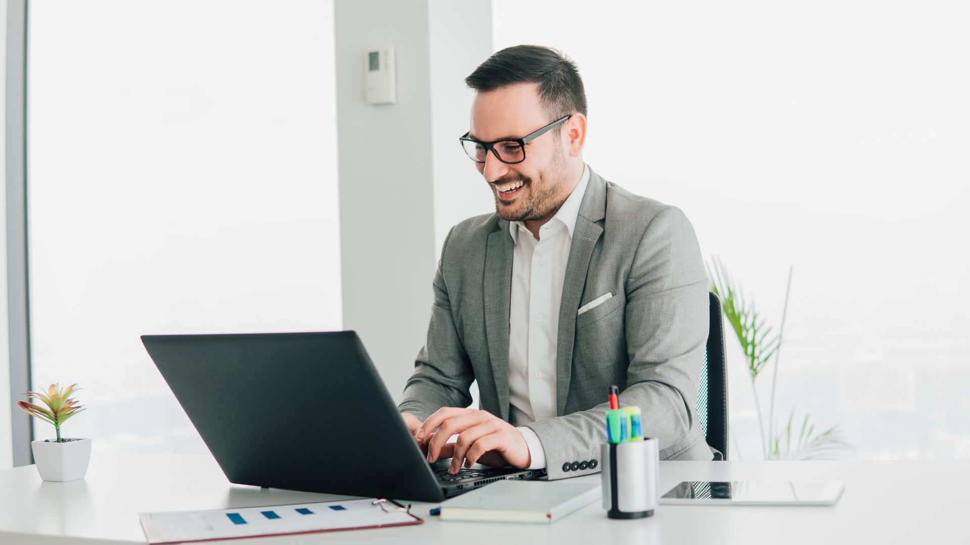 Professional Man Working on a Laptop