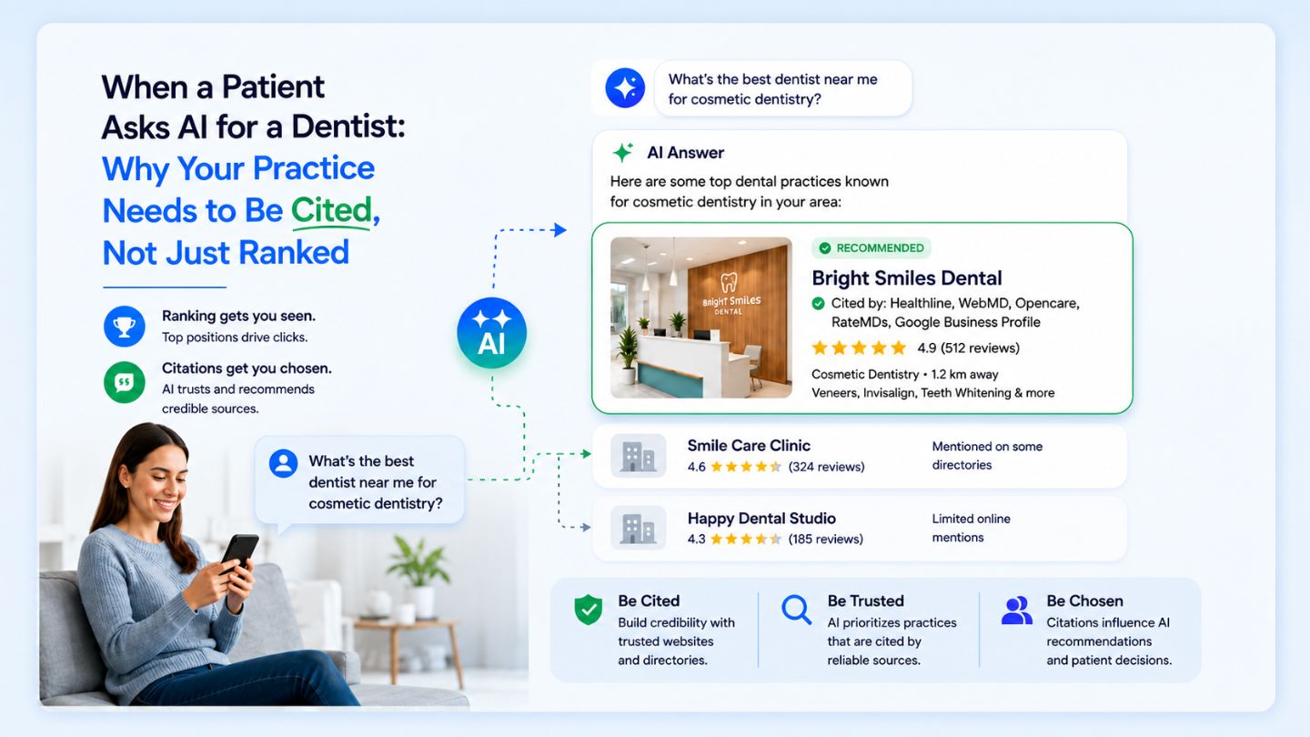 When a Patient Asks AI for a Dentist: Why Your Practice Needs to Be Cited, Not Just Ranked
